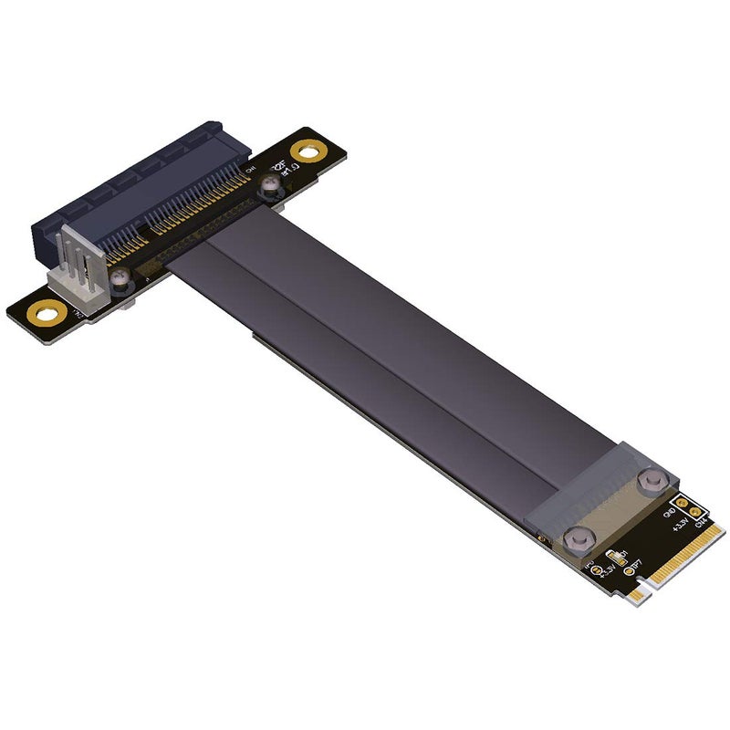 ADT-LINK Riser PCIe X4 3.0 PCI-E 4X to M.2 NGFF NVMe M Key 2280 Riser Card Gen3.0 Cable M2 Key-M PCI-Express Extension Cord 32G/BPS (15CM,R42SF) - Image 3